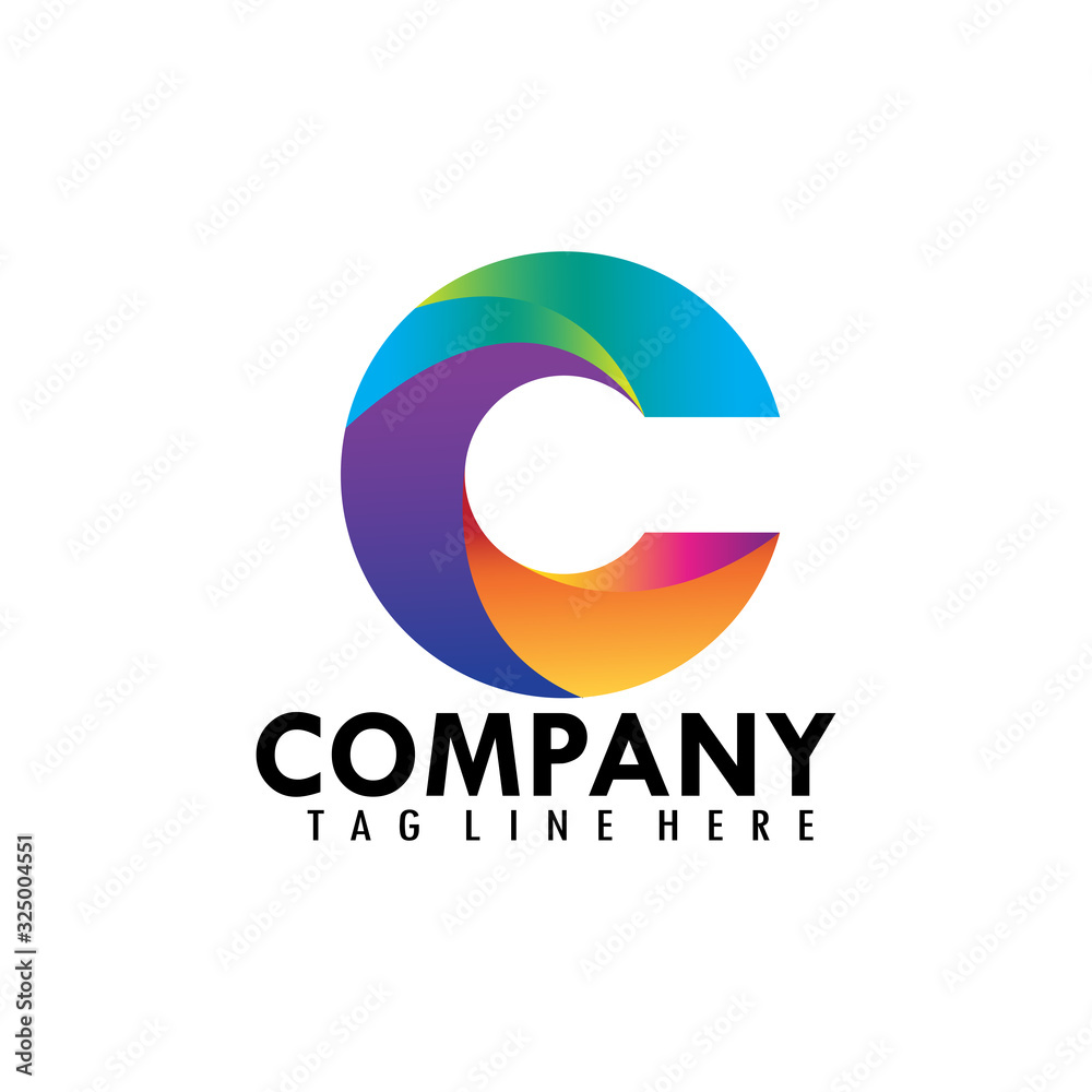 Colorful Logo Letter C. Type C Logo Vector Mark. Icon Design Stock ...