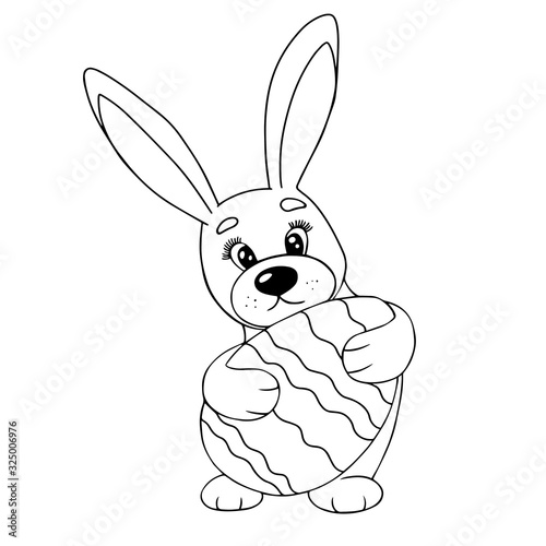  vector illustration rabbit coloring easter eggs