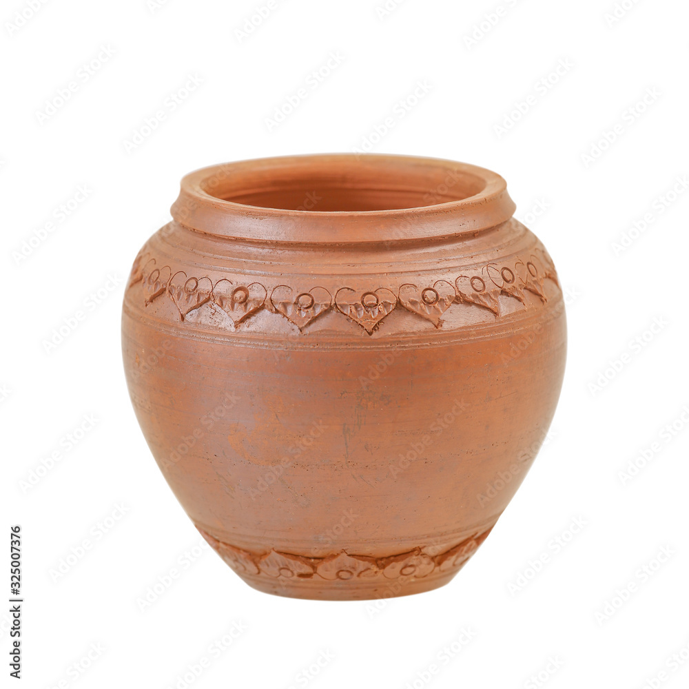 Clay pot isolated on white background with clipping path include. Clay pot isolated on white background with clipping path include.