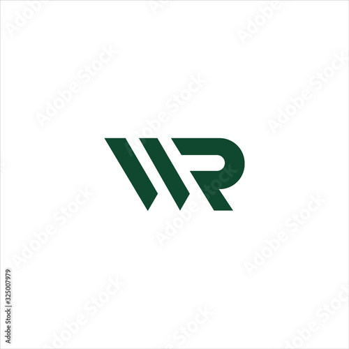 Initial letter wr or rw logo vector design template