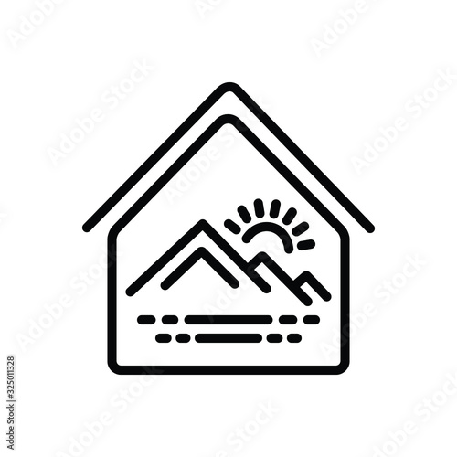 Black line icon for within