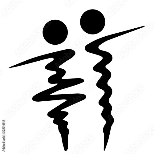 The logo boy and girl. Silhouette of a dancing couple.