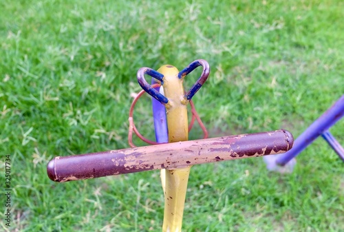 Metal Swing with Horse Shape in Kid Playground