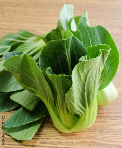 Fresh Green Bok Choy on A Table photo