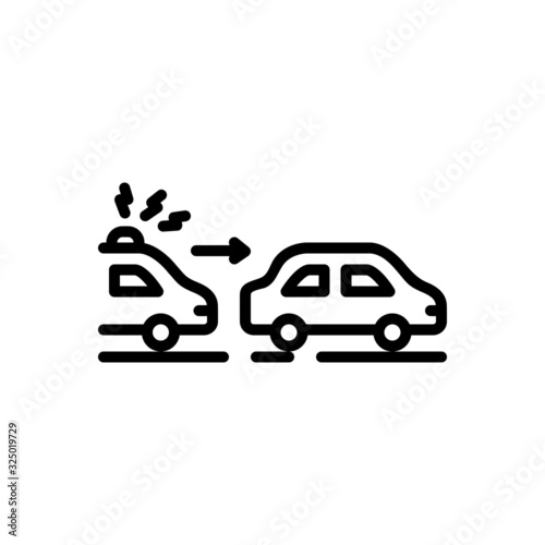 Black line icon for chase 