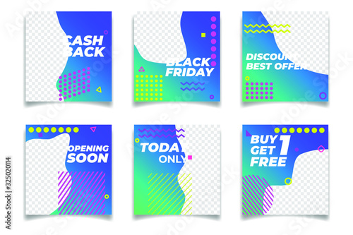 Business presentation template Social media pack. Set of modern square blog posts Editable simple info banner for app, web mail