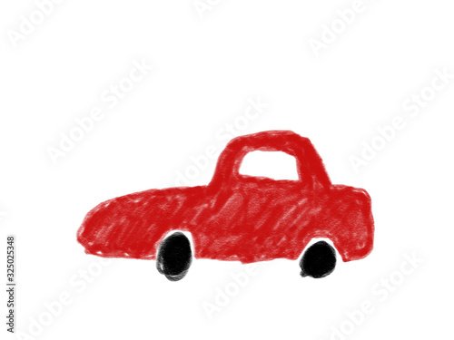 子供のお絵かき風　自動車