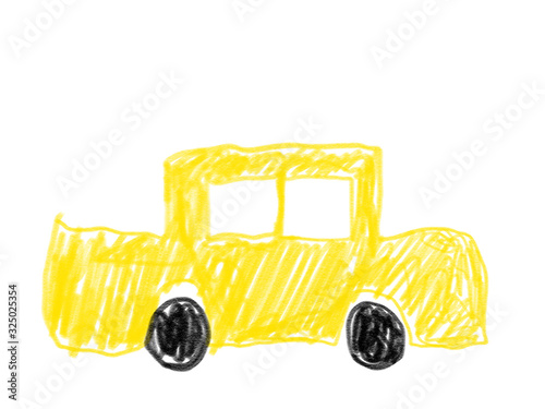 子供のお絵かき風　自動車