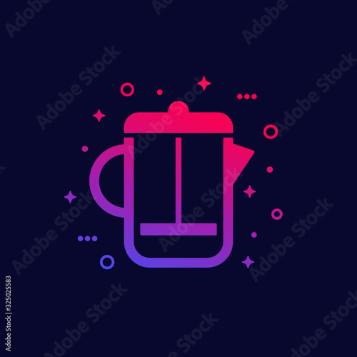 french press coffee maker icon