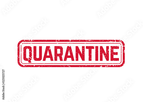 quarantine sign, grunge vector stamp