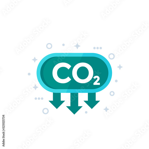 reduce carbon emissions vector icon