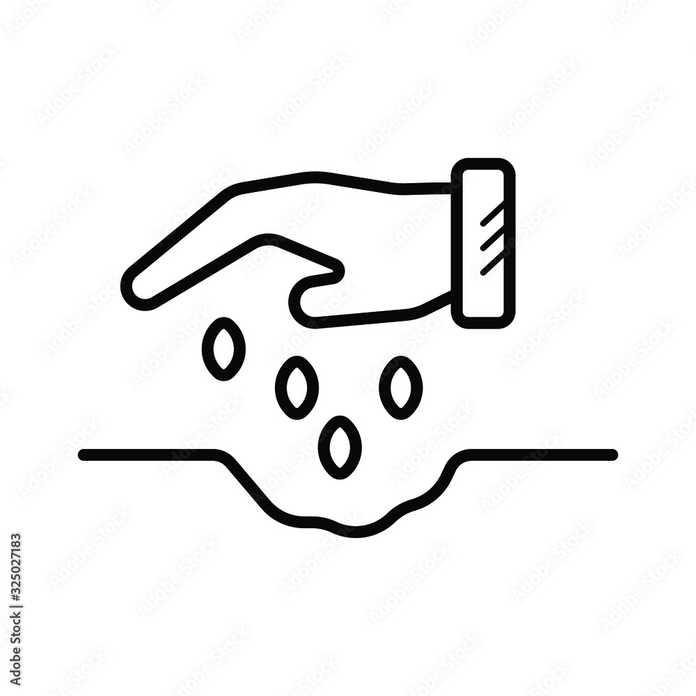 Hands planting seeds glyph icon, farming and agriculture Hands planting seeds glyph icon, farming and agriculture