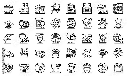 Sommelier icons set. Outline set of sommelier vector icons for web design isolated on white background