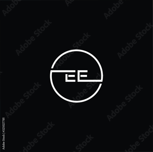 Outstanding professional elegant trendy awesome artistic black and white color EE initial based Alphabet icon logo.