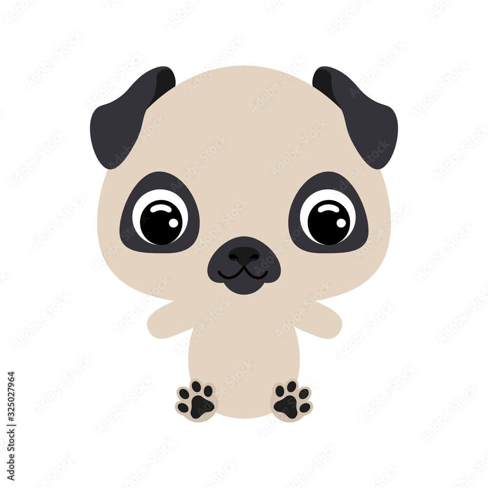 Cute little sitting dog. Domestic animal. Flat vector stock illustration Cute little sitting dog. Domestic animal. Flat vector stock illustration