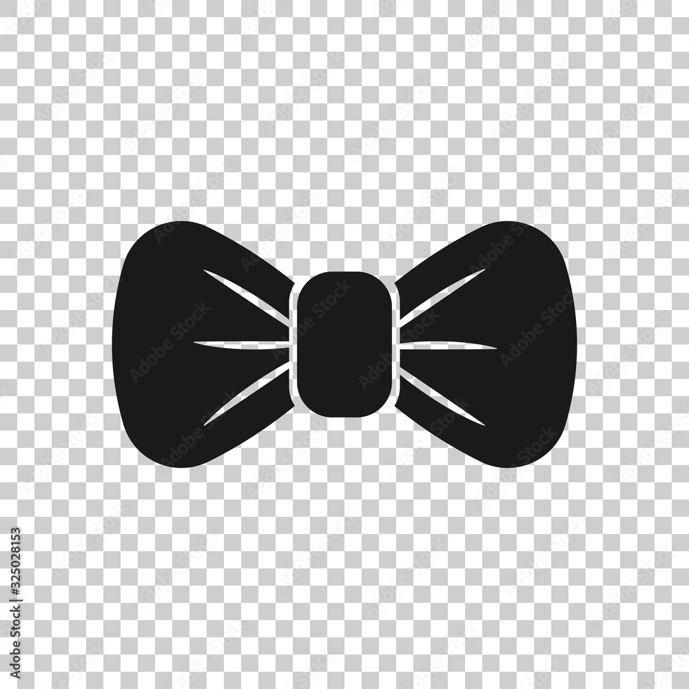 Tie bow icon in flat style. Bowtie vector illustration on white isolated background. Butterfly business concept. Tie bow icon in flat style. Bowtie vector illustration on white isolated background. Butterfly business concept.