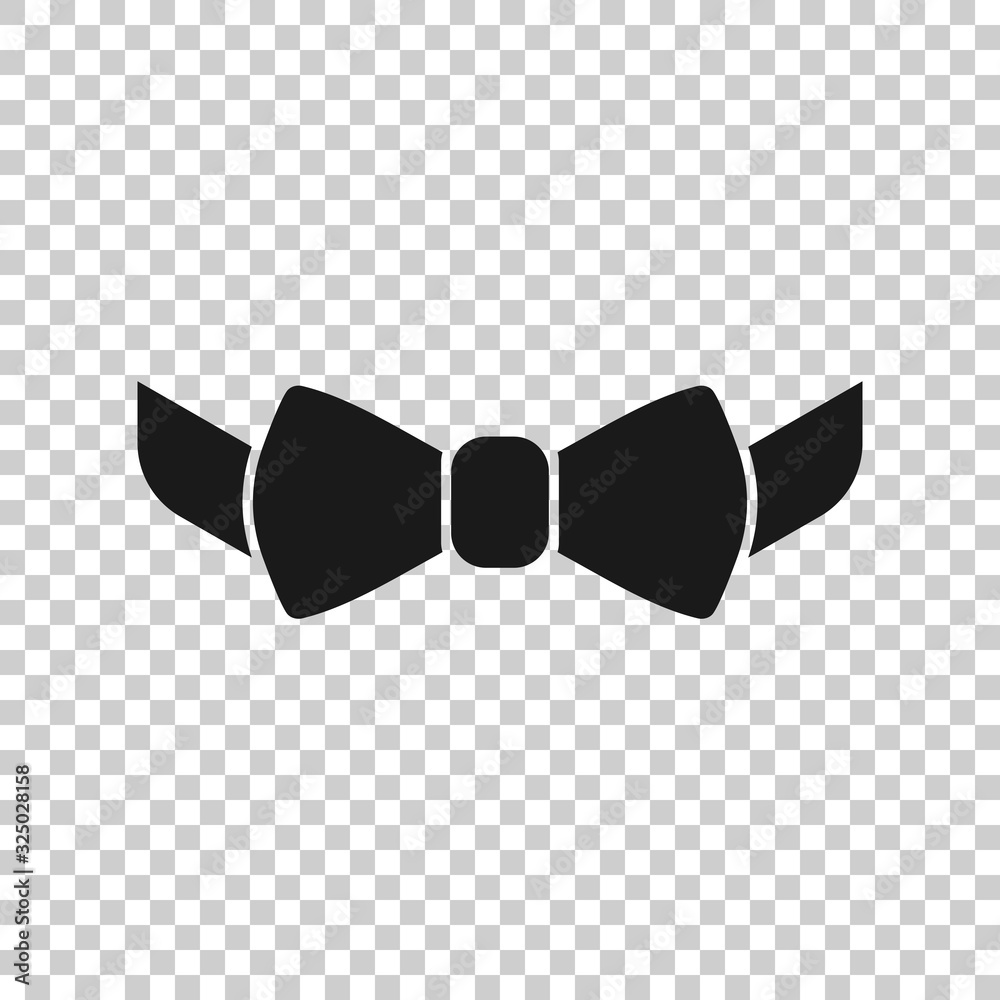Tie bow icon in flat style. Bowtie vector illustration on white isolated background. Butterfly business concept. Tie bow icon in flat style. Bowtie vector illustration on white isolated background. Butterfly business concept.