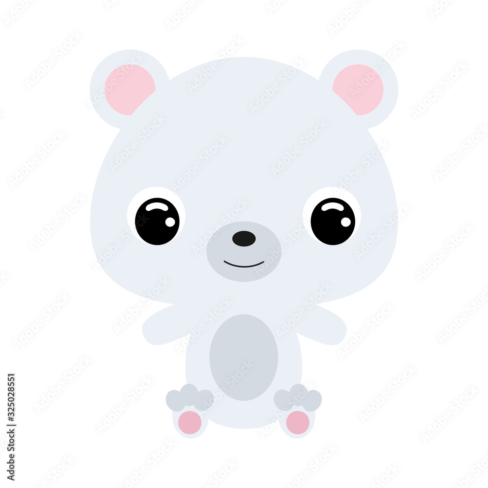 Cute little sitting polar bear. Wild animal. Flat vector stock illustration Cute little sitting polar bear. Wild animal. Flat vector stock illustration