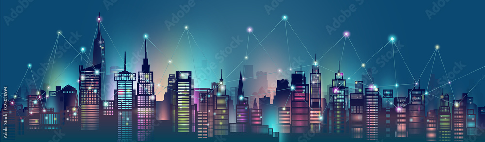 Technology wireless connect modern in architecture downtown skyscraper background. Technology wireless connect modern in architecture downtown skyscraper background.