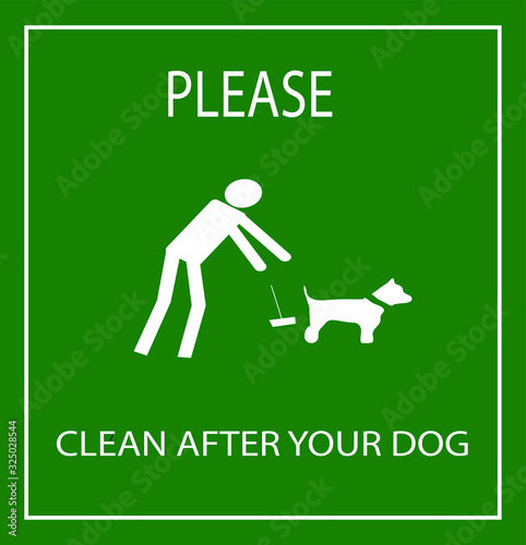 Clean after your dog sign. vector