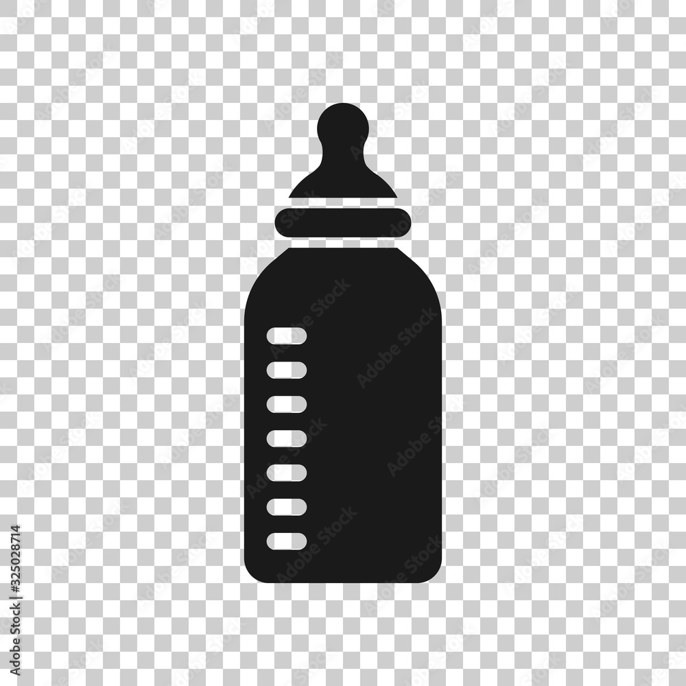Baby bottle icon in flat style. Milk container vector illustration on white isolated background. Drink glass business concept. Baby bottle icon in flat style. Milk container vector illustration on white isolated background. Drink glass business concept.