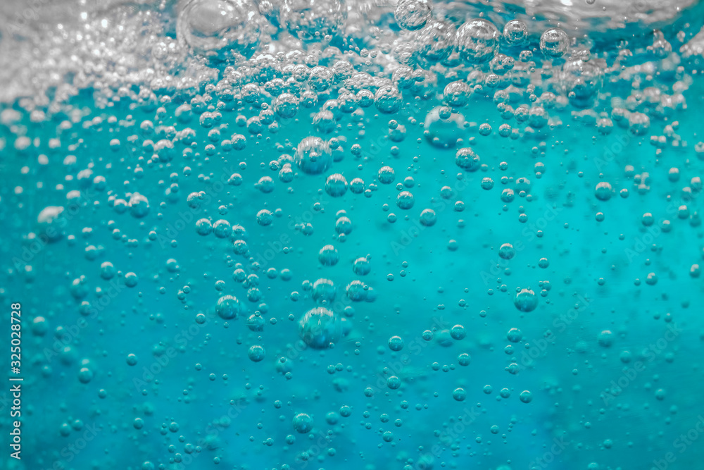 air bubbles in blue shampoos