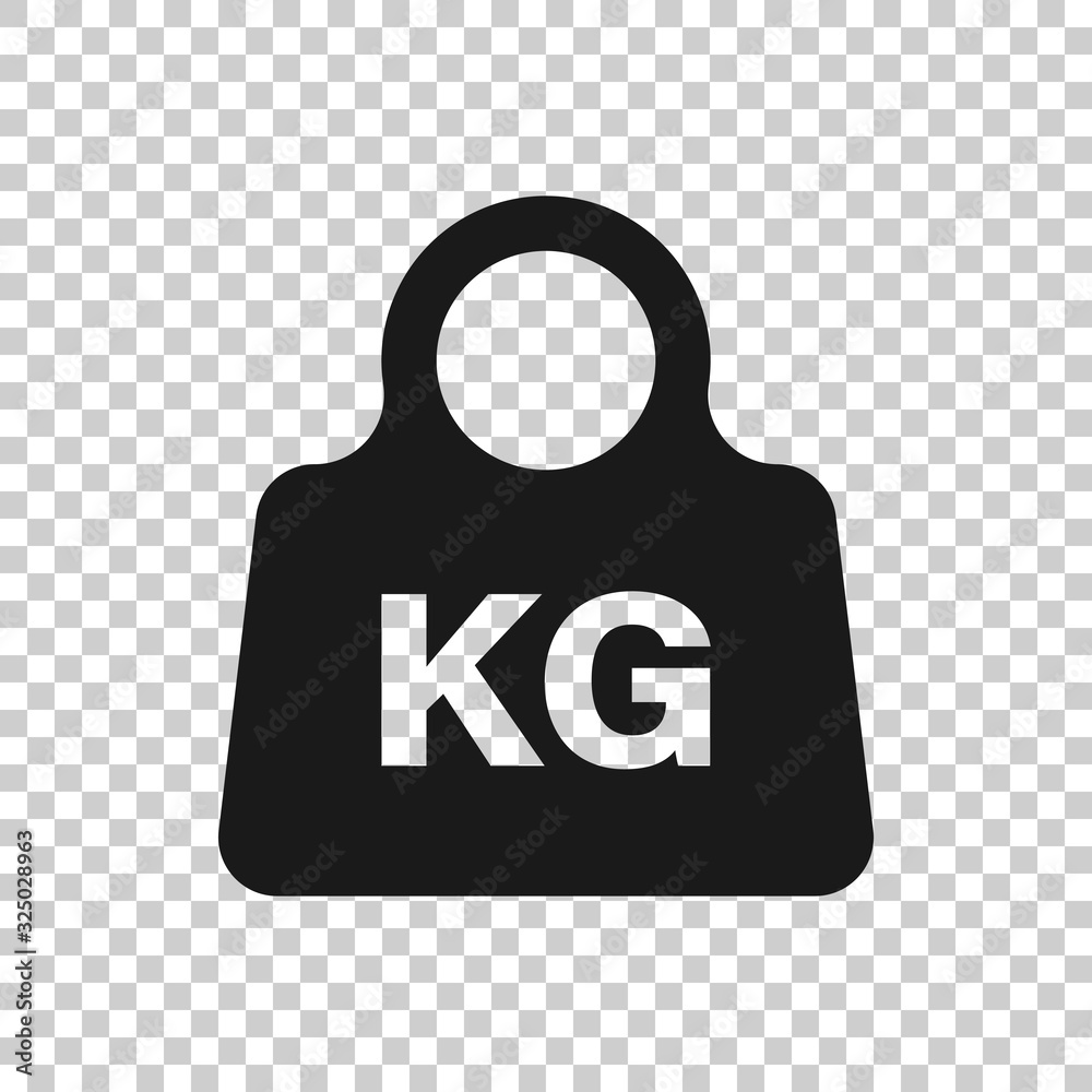 Scale icon in flat style. Kilogram dumbbell vector illustration on white isolated background. Gym business concept. Scale icon in flat style. Kilogram dumbbell vector illustration on white isolated background. Gym business concept.