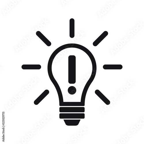 Vector attention icon, idea icon, bulb icon