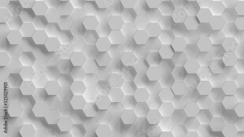 Fototapeta Naklejka Na Ścianę i Meble -  texture of white hexagons. Decorative panel, background and texture.
