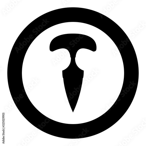 Knuckles knife icon in circle round black color vector illustration flat style image