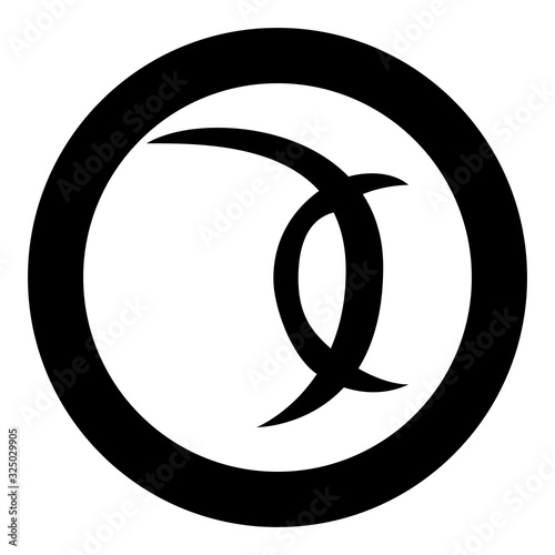 Brass knuckles deer antlers Knuckleduster Weapon for hand icon in circle round black color vector illustration flat style image