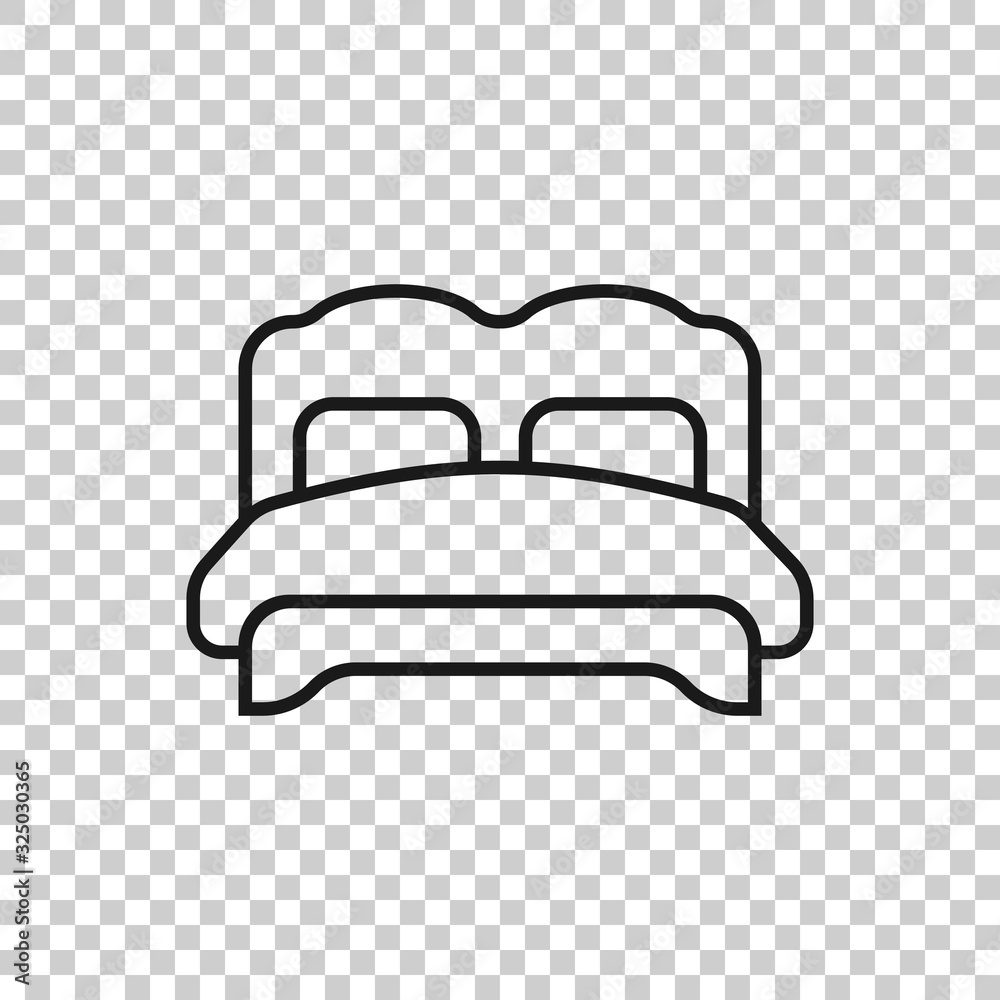Αυτοκόλλητο Bed icon in flat style