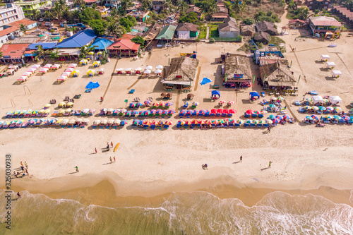 aerial view of the Baga Beach, Goa, India. photo