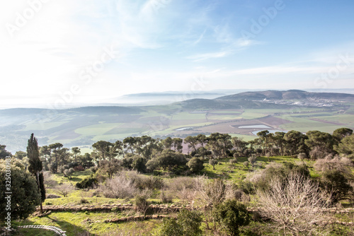 Photography view of the surrounding area from Mount Tabor, that is from the Transfiguration