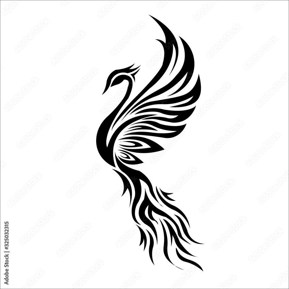 Fire bird Phoenix logo vector illustration Stock Vector | Adobe Stock