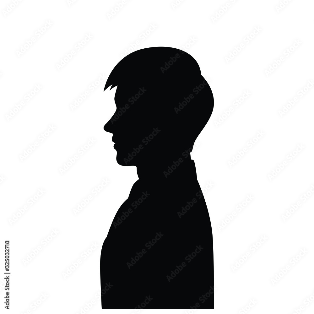 Side of man silhouette vector
