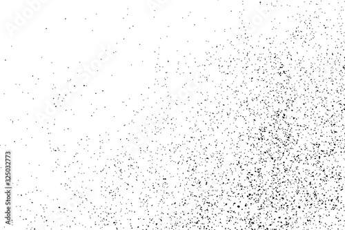 Black Grainy Texture Isolated On White Background. Dust Overlay. Dark Noise Granules. Digitally Generated Image. Vector Design Elements, Illustration, Eps 10.