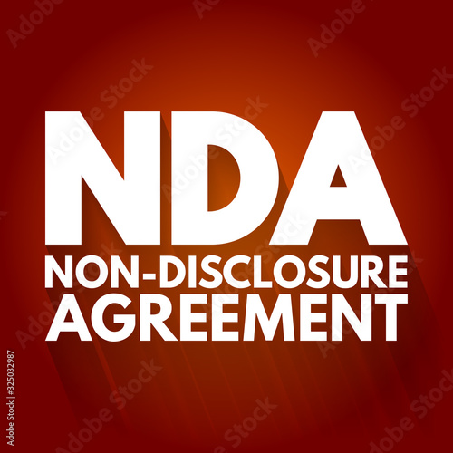 NDA - Non-Disclosure Agreement acronym, business concept background