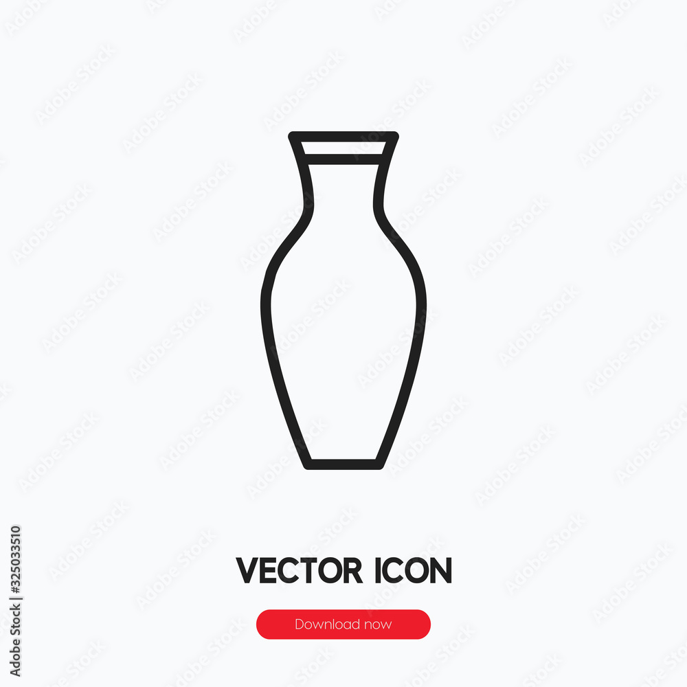 Vase icon vector. Linear style sign for mobile concept and web design. Vase symbol illustration. Pixel vector graphics - Vector. Vase icon vector. Linear style sign for mobile concept and web design. Vase symbol illustration. Pixel vector graphics - Vector.