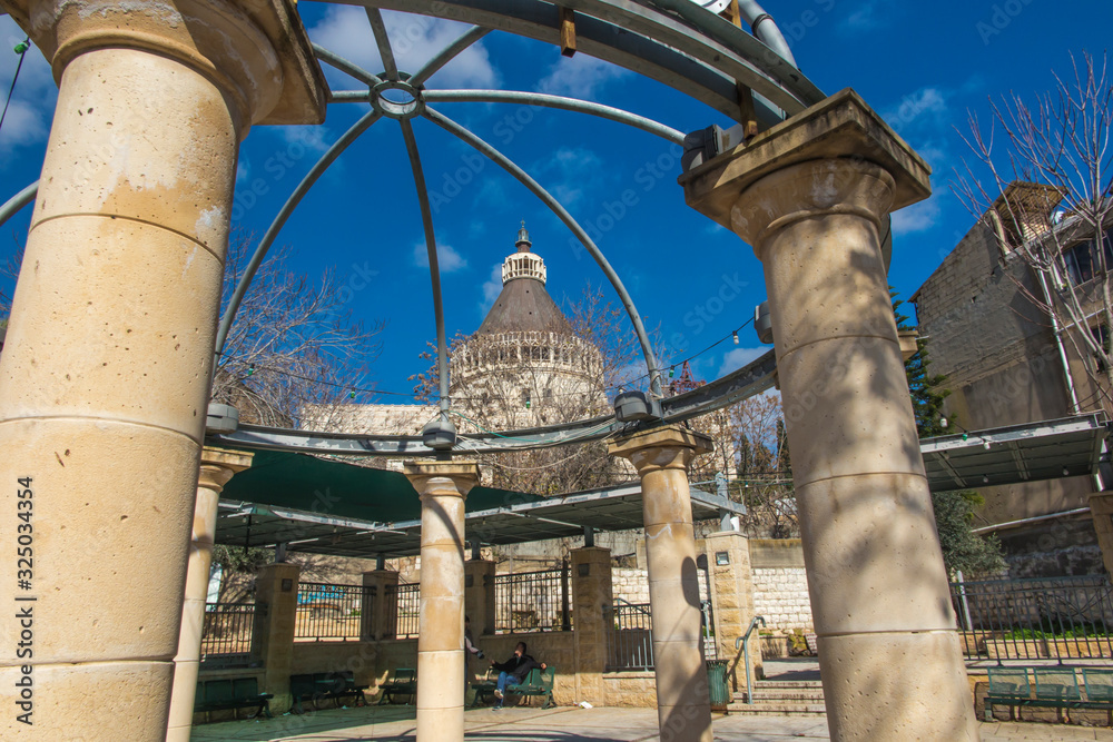 Fototapeta premium Dome of the Basilica of the Annunciation in Nazareth, Israel,