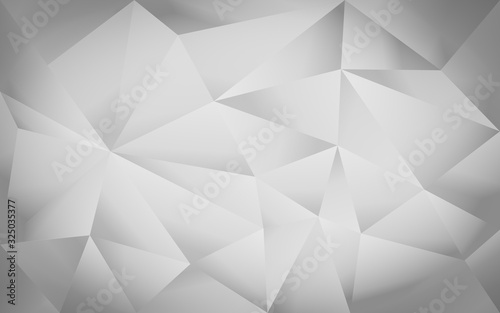 Geometric triangle abstract textured black and white (monochrome) low poly pattern background with copy space for text or image.