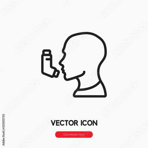 asthma icon vector. Linear style sign for mobile concept and web design. asthma symbol illustration. Pixel vector graphics - Vector.	