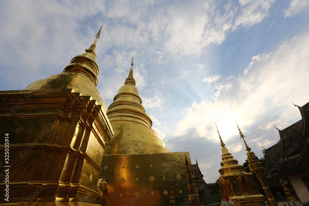 Fototapeta premium Wat Phra Singh is a Buddhist temple , Chiang Mai Thailand