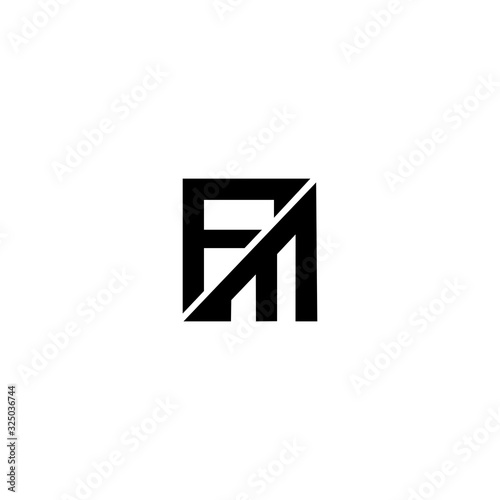 FM F M logo icon design template elements