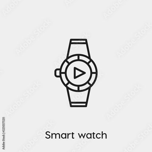 Smart watch icon vector. Linear style sign for mobile concept and web design. Smart watch symbol illustration. Pixel vector graphics - Vector.	