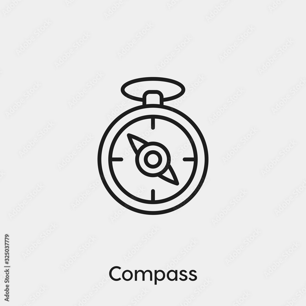Compass icon vector. Linear style sign for mobile concept and web design. Compass symbol illustration. Pixel vector graphics - Vector. Compass icon vector. Linear style sign for mobile concept and web design. Compass symbol illustration. Pixel vector graphics - Vector.