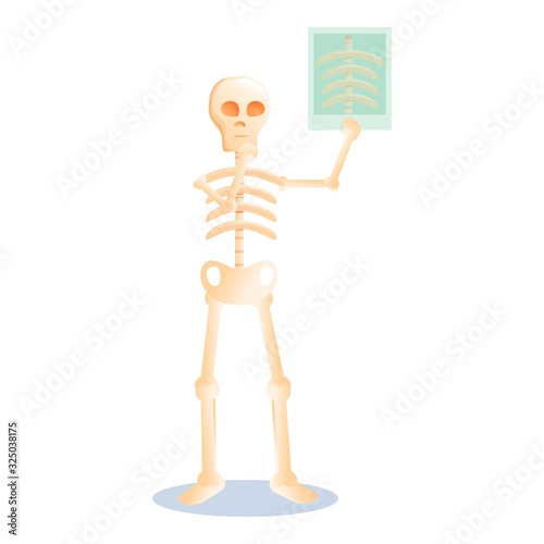 Halloween skeleton icon. Cartoon of halloween skeleton vector icon for web design isolated on white background