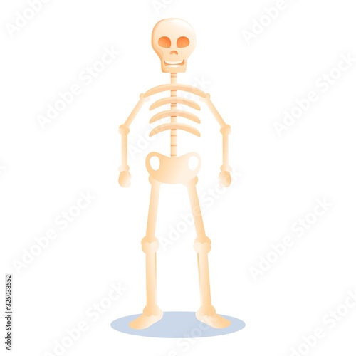 Cute halloween skeleton icon. Cartoon of cute halloween skeleton vector icon for web design isolated on white background