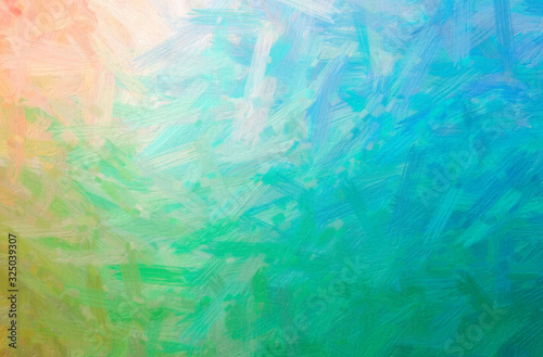 Abstract illustration of blue and green Bristle Brush Oil Paint background