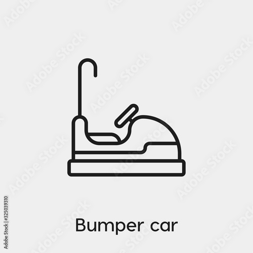 Bumper car icon vector. Linear style sign for mobile concept and web design. Bumper car symbol illustration. Pixel vector graphics - Vector.	
